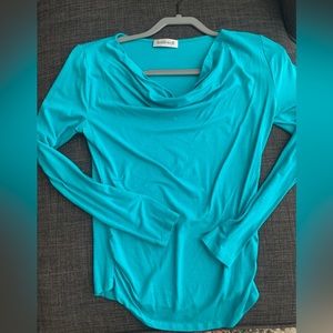 Kettlewell Long Sleeve Cowl in Deep Aqua - Small